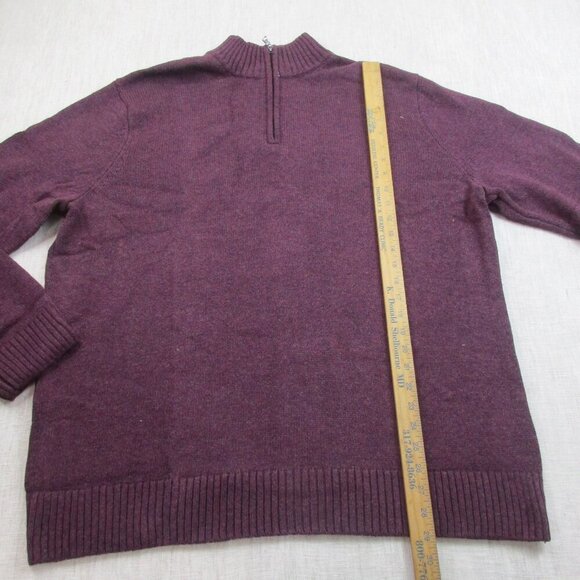Sonoma Goods for Life Supersoft‎ Sweater Mens 2XL Maroon Ribbed Hem Quarter Zip - Picture 8 of 11